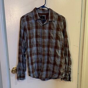 Prana Plaid Shirt with Earthy Tones